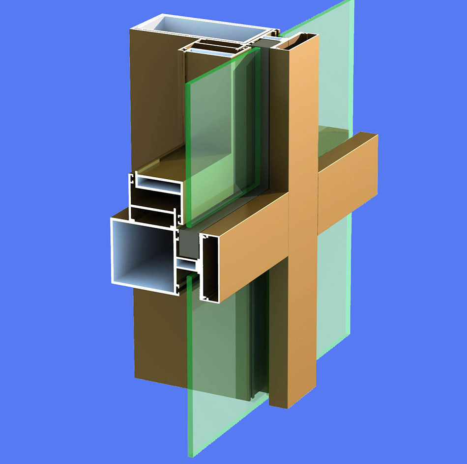 鋁型材定制開(kāi)模幕墻立柱橫梁鋁材